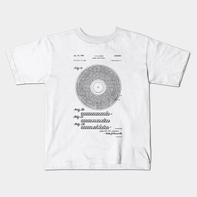 LP Vinyl Record Patent Image 1954 Kids T-Shirt by MadebyDesign